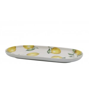 Porcelánový tácek s citróny Maison Limone Blossom - 25*11*2 cm