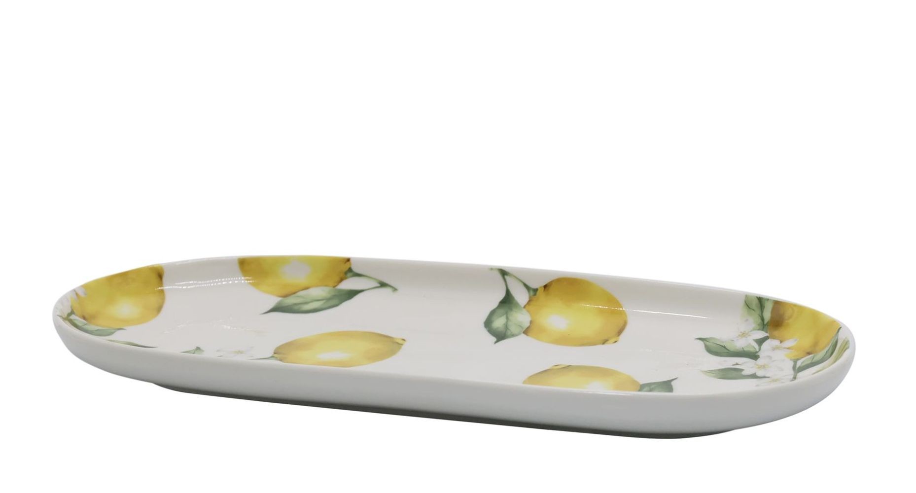 Porcelánový tácek s citróny Maison Limone Blossom - 25*11*2 cm