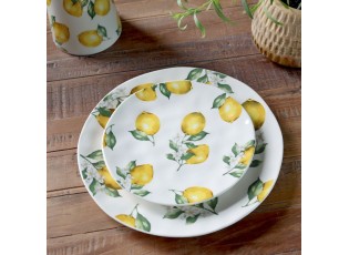Porcelánový jídelní talíř s citróny Maison Limone Blossom - 27*2,5 cm