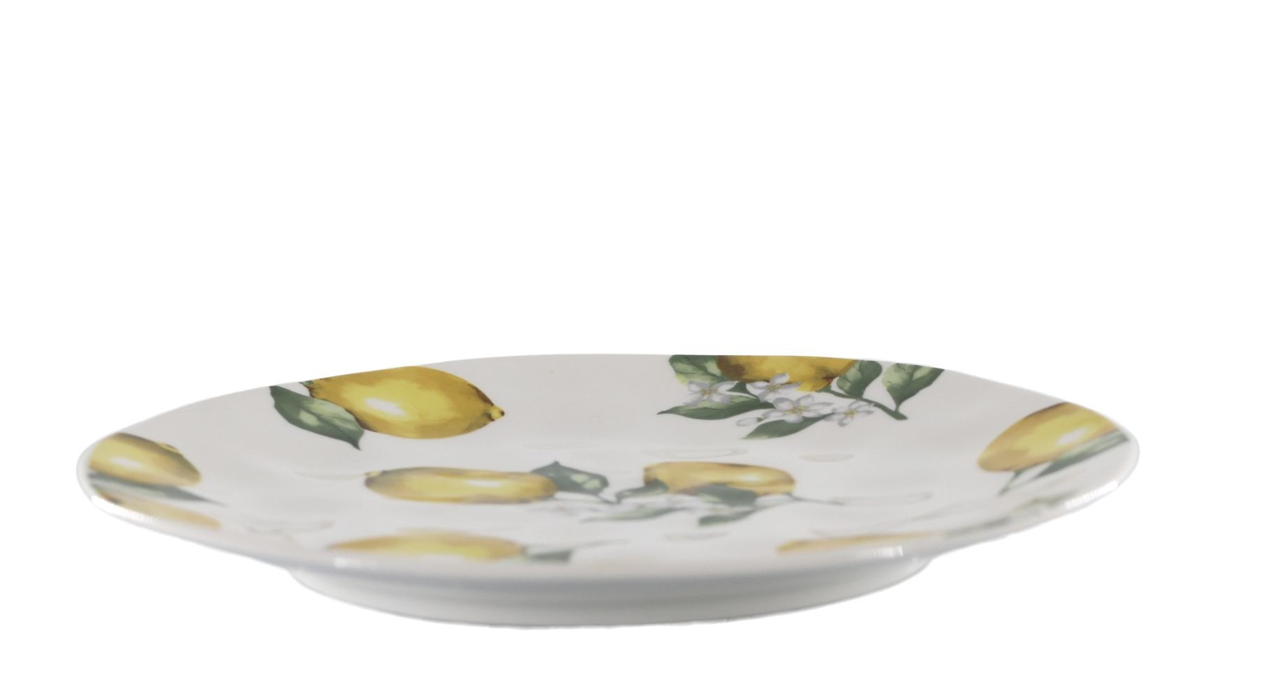 Porcelánový dezetní talíř s citróny Maison Limone Blossom - Ø 20*2 cm