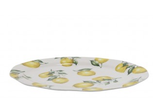 Porcelánový tác s citróny Maison Limone Blossom - 30*22*1,5 cm
