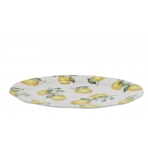 Porcelánový tác s citróny Maison Limone Blossom - 30*22*1,5 cm