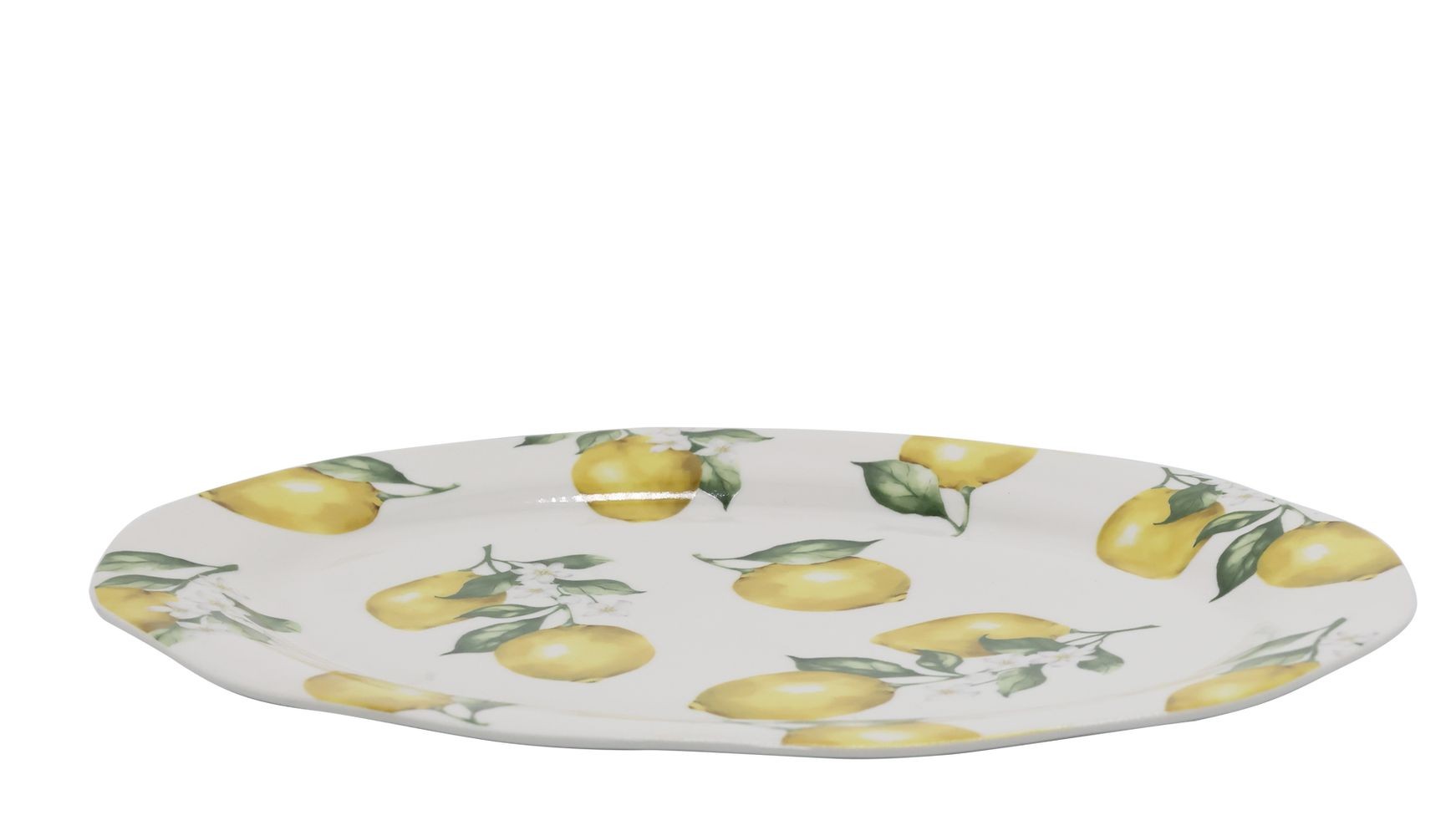 Porcelánový servírovací tác s citróny Maison Limone Blossom - 30*22*1,5 cm