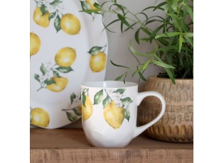 Porcelánový servírovací tác s citróny Maison Limone Blossom - 30*22*1,5 cm