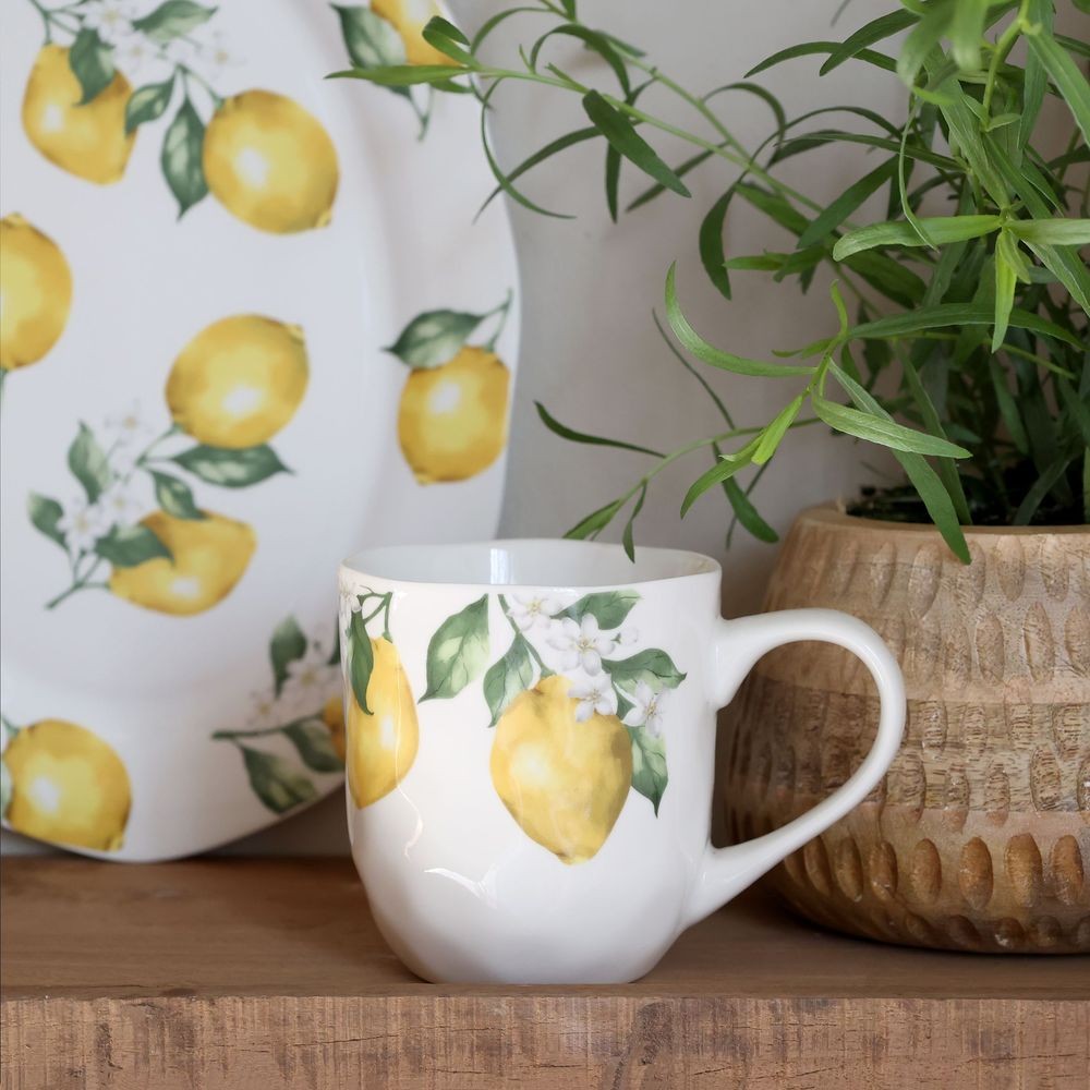 Porcelánový hrnek s citróny Maison Limone Blossom - 9*9,5 cm / 390ml