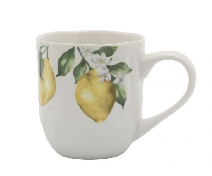 Porcelánový servírovací tác s citróny Maison Limone Blossom - 30*22*1,5 cm Chic Antique