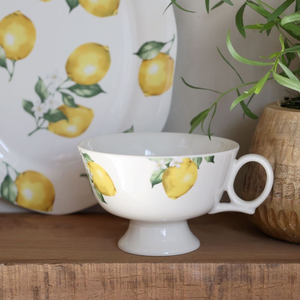 Porcelánový hrnek s citróny Maison Limone Blossom - 12*8 cm / 310ml