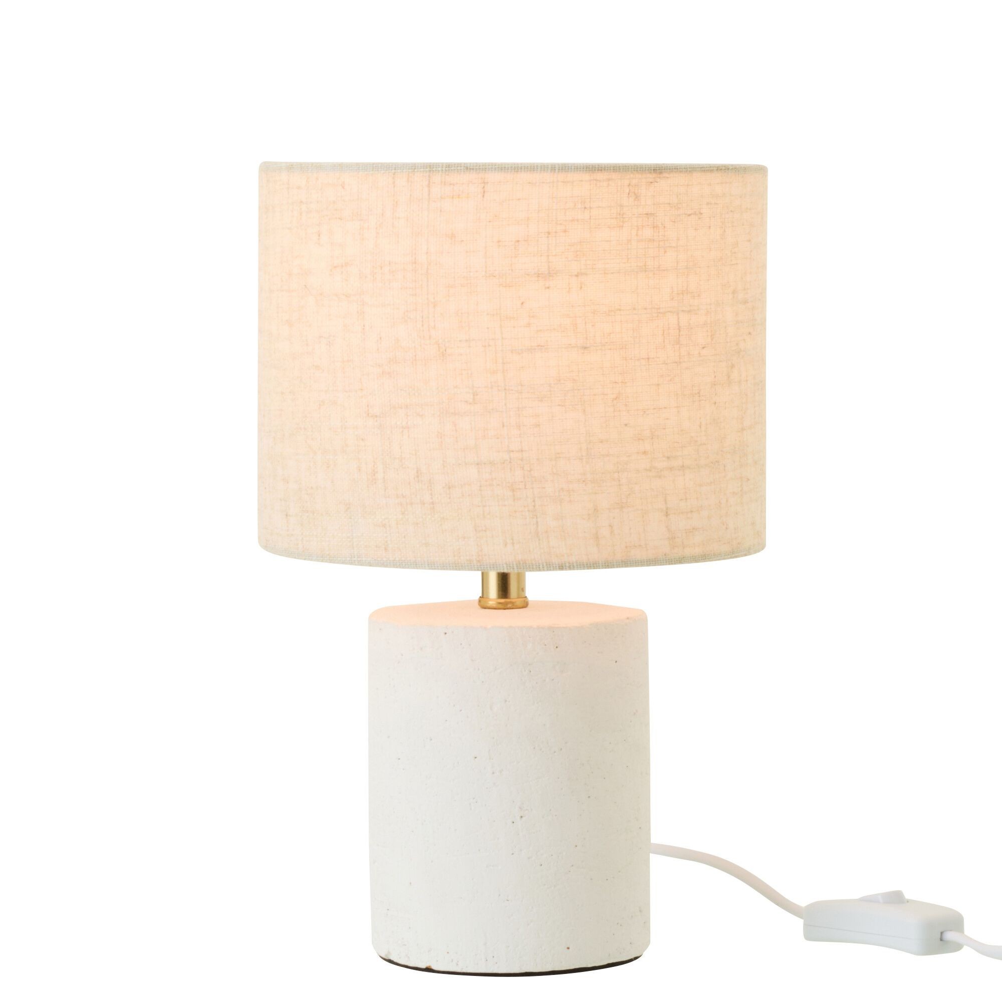 Bílá keramická stolní lampa Pierre se stínidlem - Ø18 * 28 cm J-Line by Jolipa Bílá keramická stolní lampa Pierre se stínidlem - Ø18 * 28 cm J-Line by Jolipa