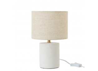Bílá keramická stolní lampa Pierre se stínidlem - Ø18 * 28 cm