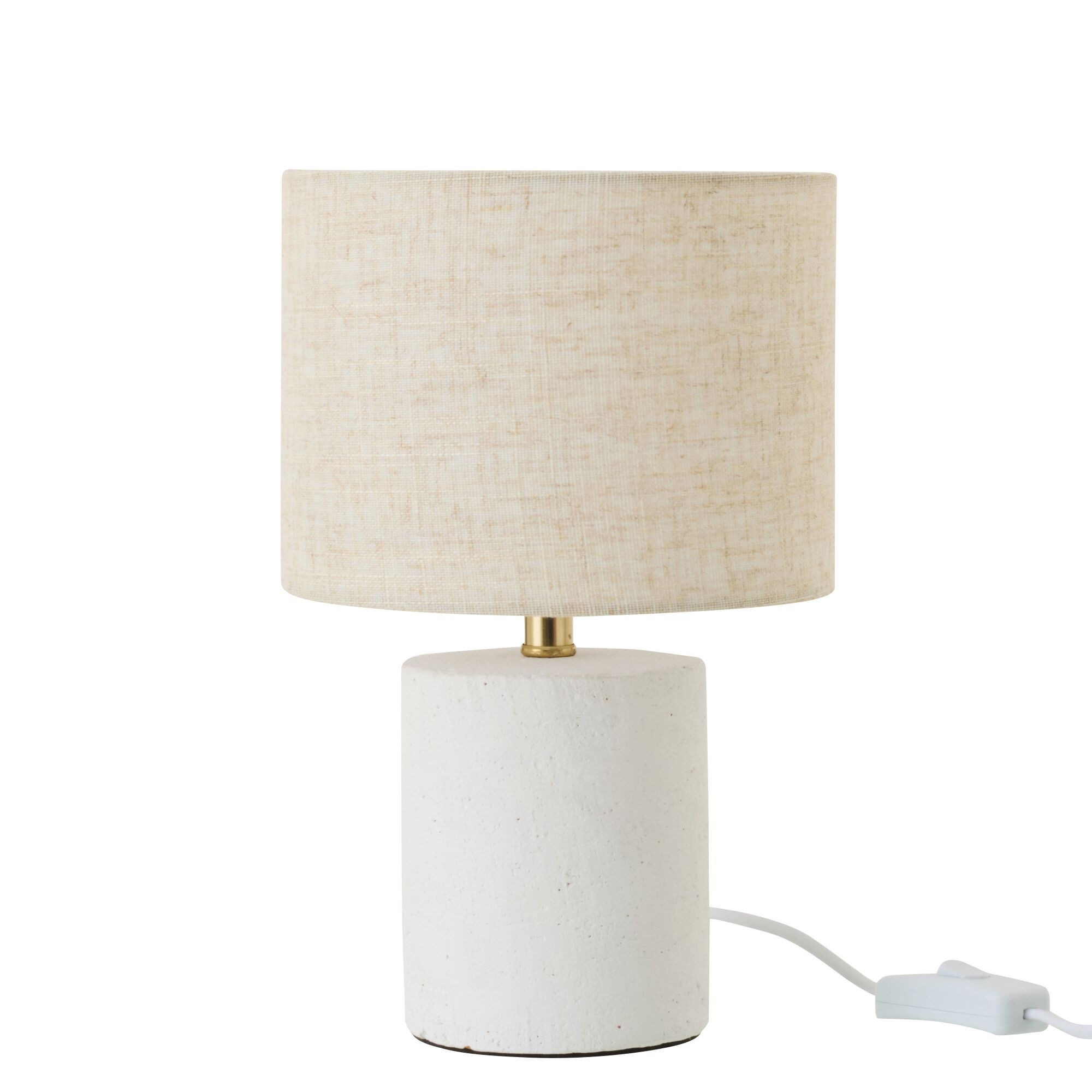 Bílá keramická stolní lampa Pierre se stínidlem - Ø18 * 28 cm / 40W / E14