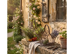 Hnědé dekorační kovové koše - set 2 ks - 41*31*35 / 36*24*28 cm