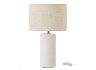 Bílá keramická stolní lampa Pierre se stínidlem - Ø 23*37 cm/ 40W / E27