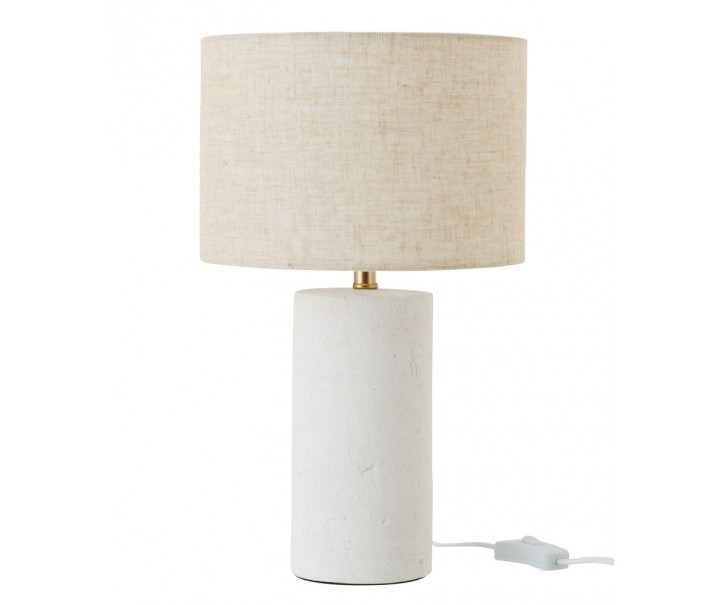 Bílá keramická stolní lampa Pierre se stínidlem - Ø 23*37 cm/ 40W / E27 J-Line by Jolipa