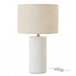 Bílá keramická stolní lampa Pierre se stínidlem - Ø 23*37 cm/ 40W / E27