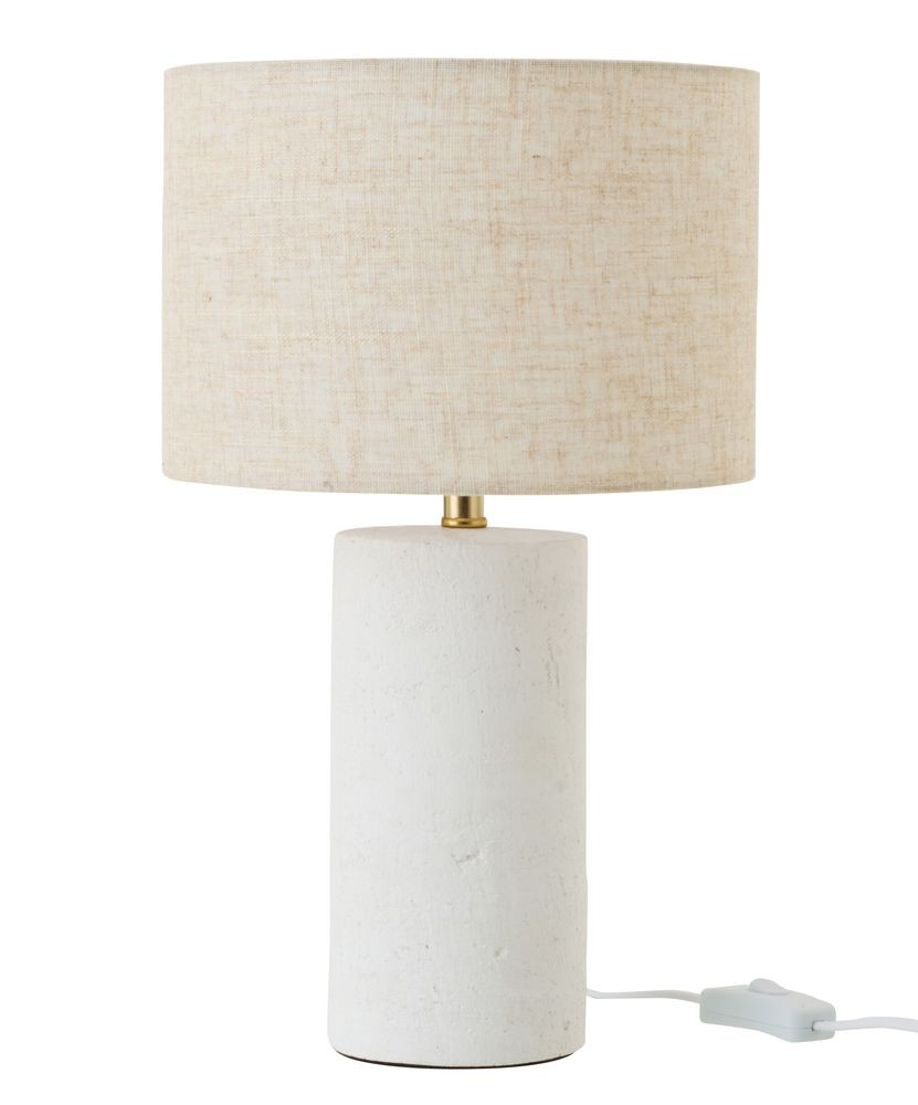 Bílá keramická stolní lampa Pierre se stínidlem - Ø 23*37 cm/ 40W / E27