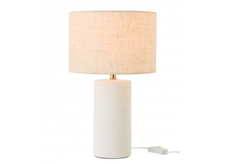 Bílá keramická stolní lampa Pierre se stínidlem - Ø 23*37 cm/ 40W / E27