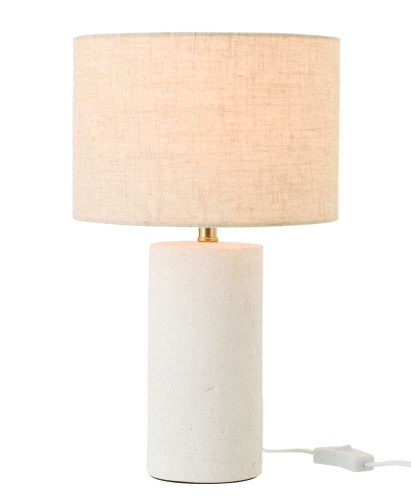 Bílá keramická stolní lampa Pierre se stínidlem - Ø 23*37 cm/ 40W / E27