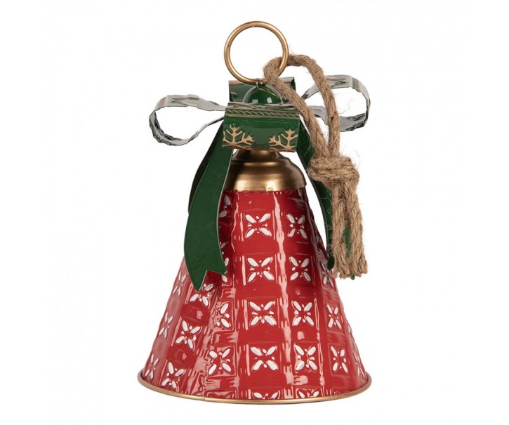 Christmas Decoration Figurine Bell ? 14x21 Cm Red Metal - ? 14*21 cm Clayre & Eef