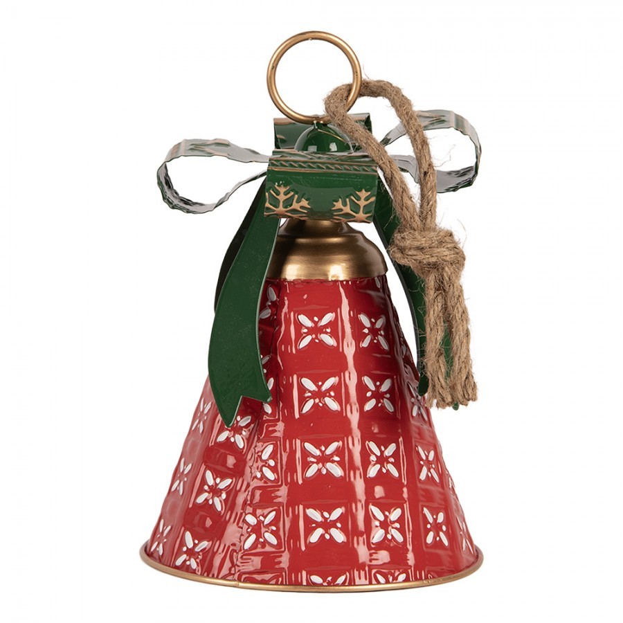 Christmas Decoration Figurine Bell ? 14x21 Cm Red Metal - ? 14*21 cm