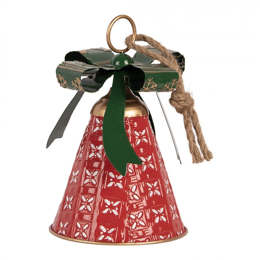 Christmas Decoration Figurine Bell ? 14x21 Cm Red Metal - ? 14*21 cm