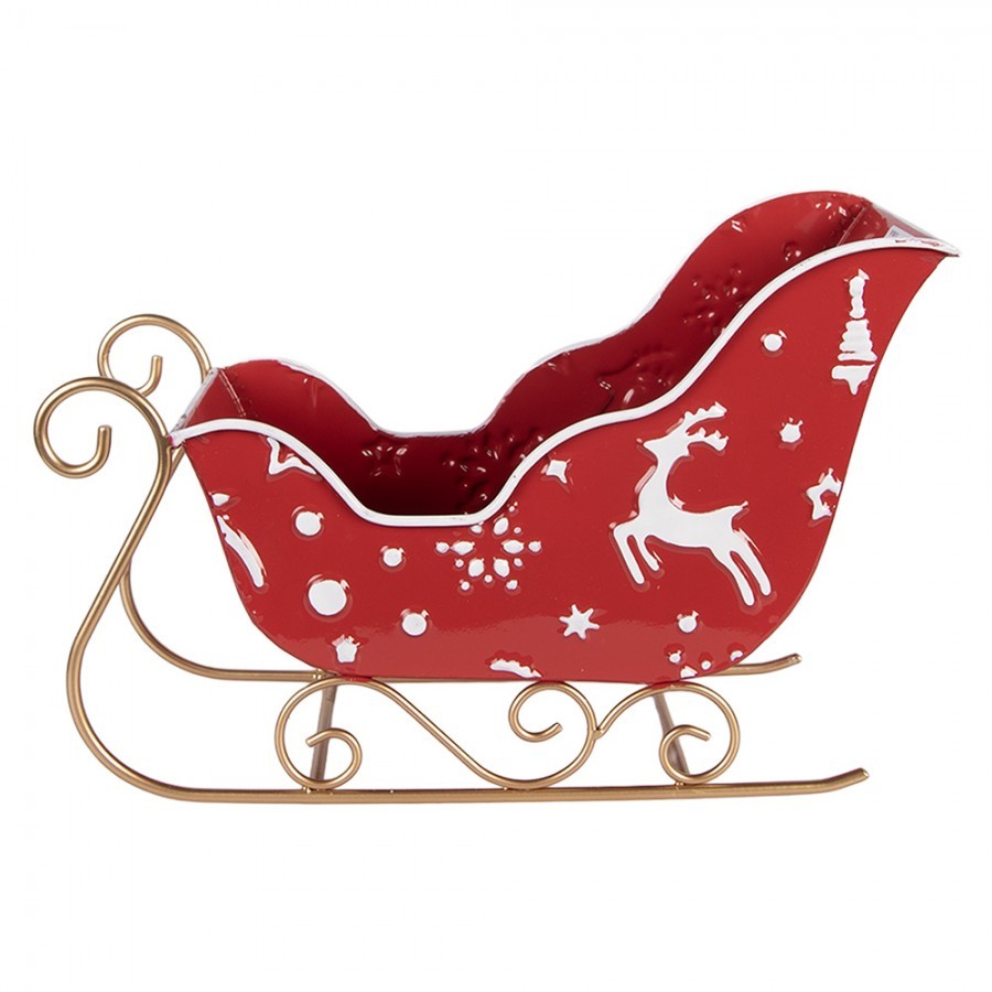 Christmas Decoration Figurine Sled 29x13x19 Cm Red Metal - 29*13*19 cm