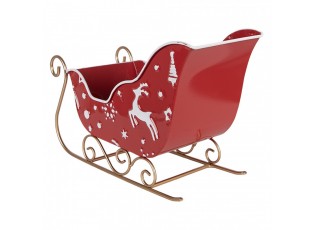 Christmas Decoration Figurine Sled 29x13x19 Cm Red Metal - 29*13*19 cm