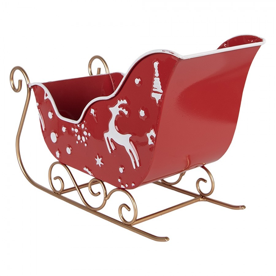 Christmas Decoration Figurine Sled 29x13x19 Cm Red Metal - 29*13*19 cm
