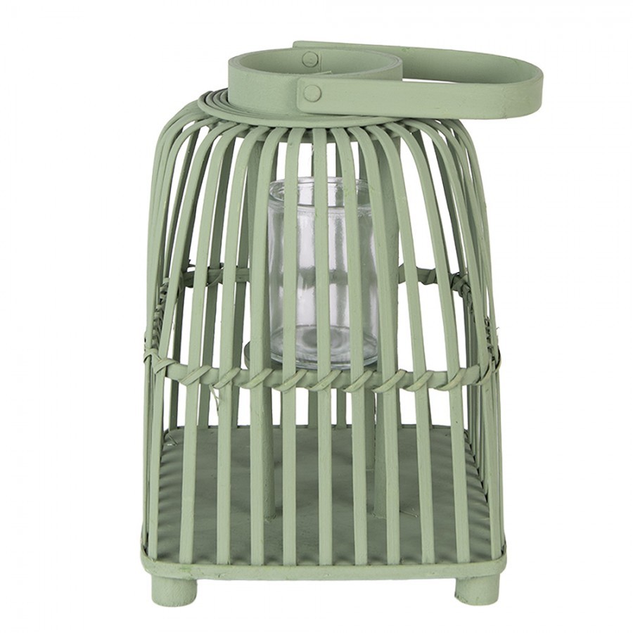 Zelená ratanová lucerna Simmy M - 21*21*30 cm