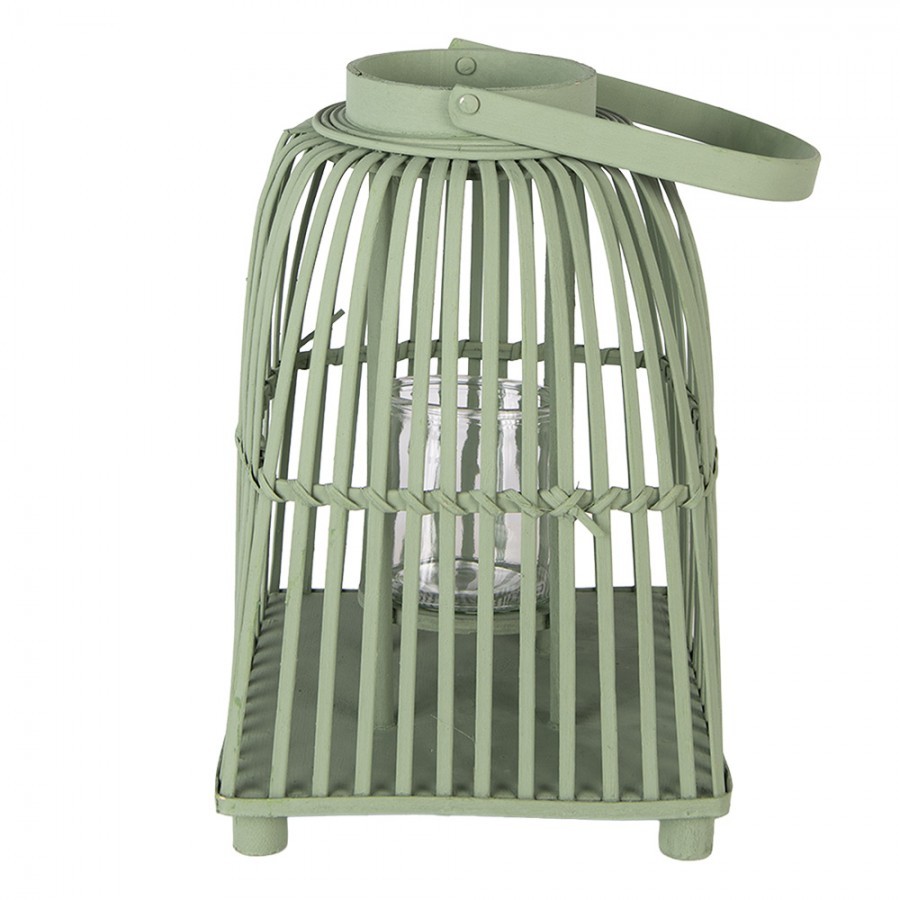 Zelená ratanová lucerna Simmy L - 24*24*36 cm