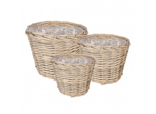 Set 3ks proutěný košík květináč - Ø 34*27 / Ø 29*24 / Ø 23*21 cm