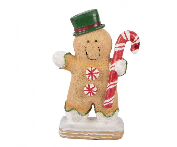 Christmas Decoration Figurine Gingerbread Man 12x6x18 Cm Brown Polyresin - 12*6*18 cm Clayre & Eef