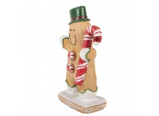 Christmas Decoration Figurine Gingerbread Man 12x6x18 Cm Brown Polyresin - 12*6*18 cm