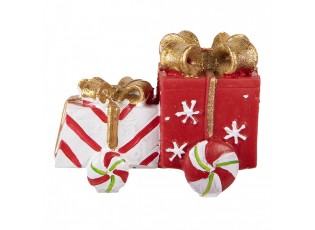Christmas Decoration Figurine Gift 9x7x11 Cm Red Polyresin - 9*7*11 cm
