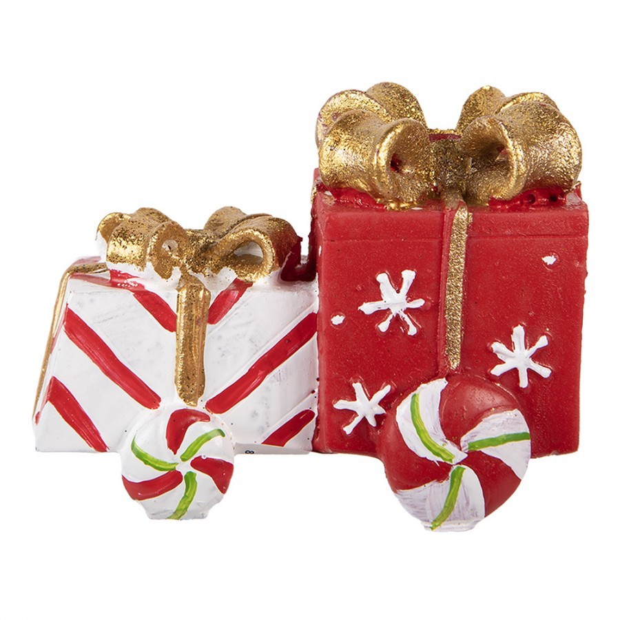 Christmas Decoration Figurine Gift 9x7x11 Cm Red Polyresin - 9*7*11 cm