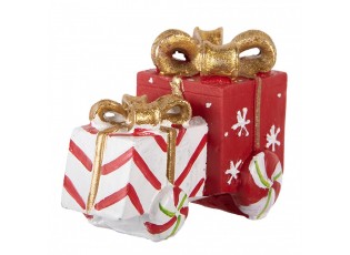 Christmas Decoration Figurine Gift 9x7x11 Cm Red Polyresin - 9*7*11 cm