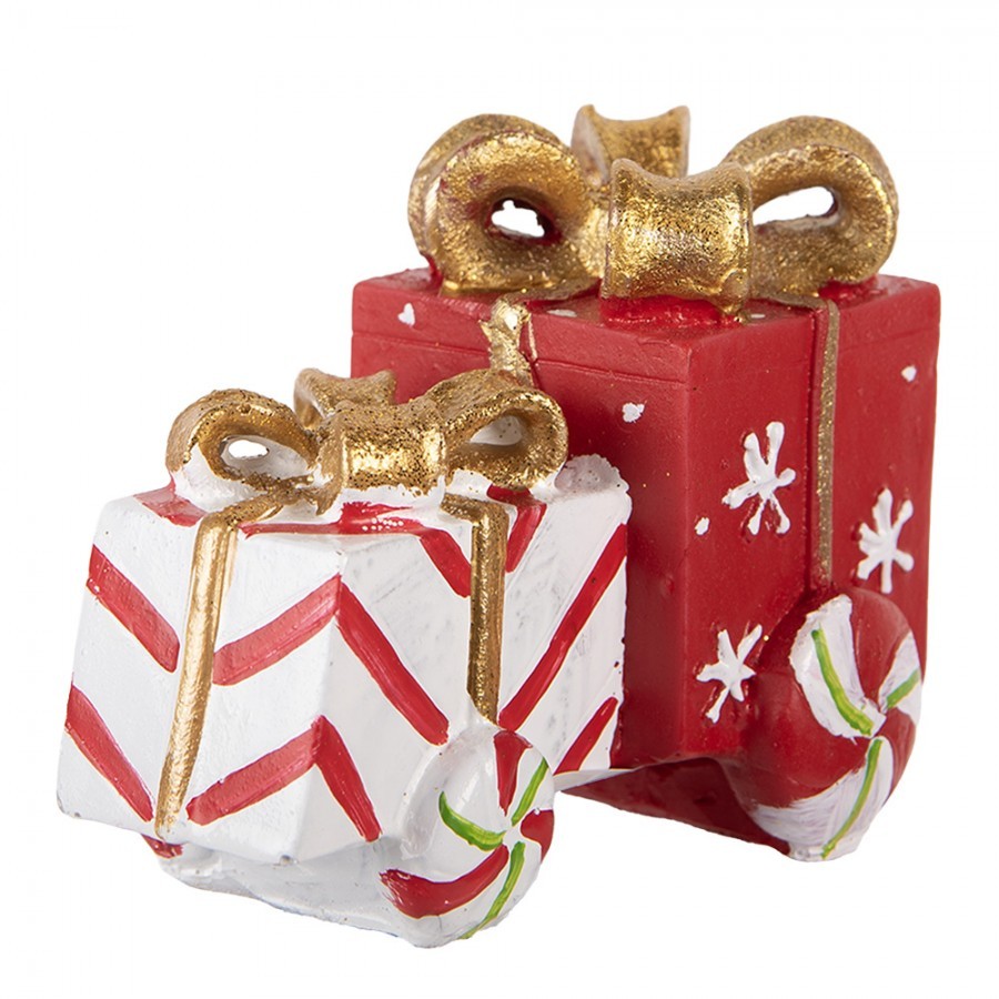 Christmas Decoration Figurine Gift 9x7x11 Cm Red Polyresin - 9*7*11 cm