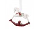 Christmas Ornament Rocking Horse 9x2x10 Cm White Plastic - 9*2*10 cm Clayre & Eef