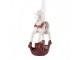 Christmas Ornament Rocking Horse 9x2x10 Cm White Plastic - 9*2*10 cm Clayre & Eef