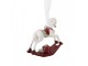 Christmas Ornament Rocking Horse 9x2x10 Cm White Plastic - 9*2*10 cm Clayre & Eef
