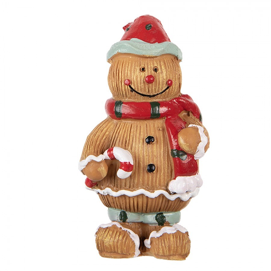 Christmas Decoration Figurine Gingerbread Man 5x4x9 Cm Brown Plastic - 5*4*9 cm