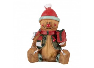 Christmas Decoration Figurine Gingerbread Man 7x5x9 Cm Brown Plastic - 7*5*9 cm