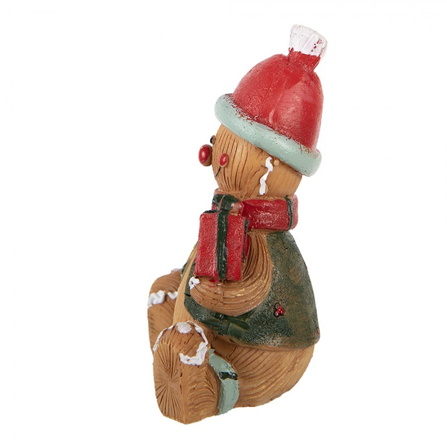Christmas Decoration Figurine Gingerbread Man 7x5x9 Cm Brown Plastic - 7*5*9 cm