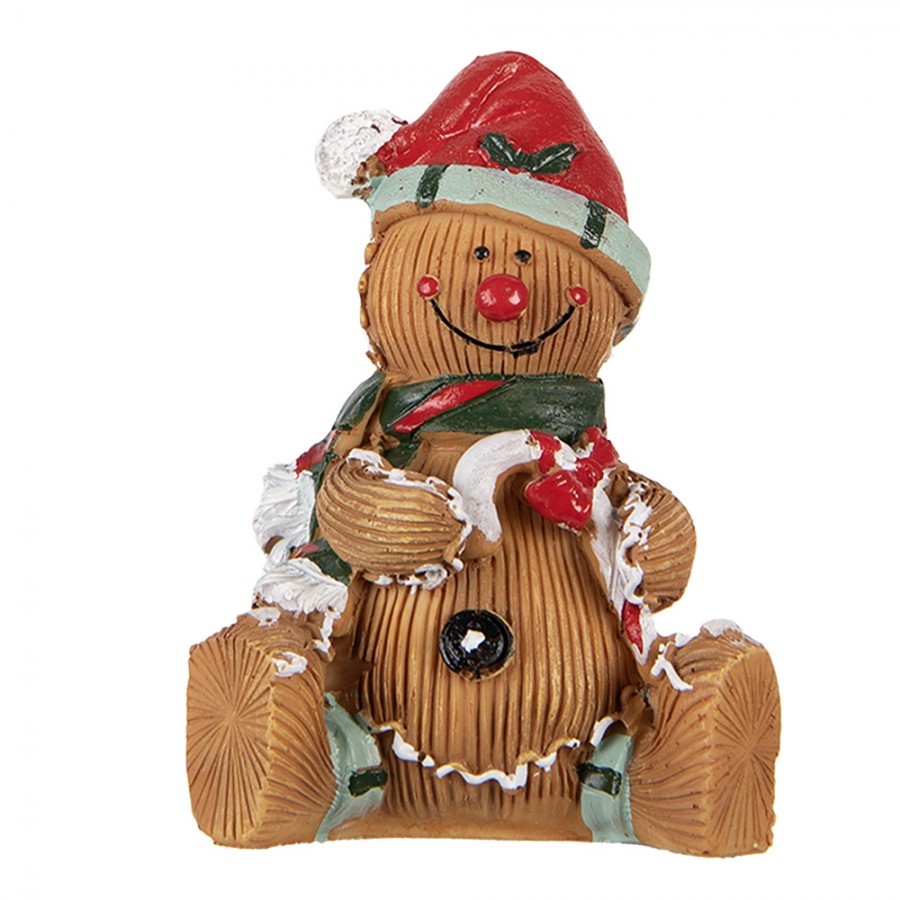 Christmas Decoration Figurine Gingerbread Man 7x5x9 Cm Brown Plastic - 7*5*9 cm