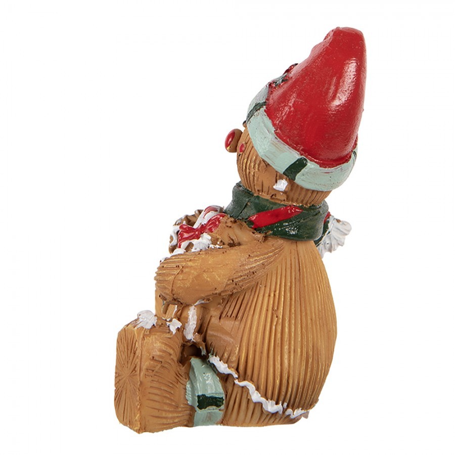 Christmas Decoration Figurine Gingerbread Man 7x5x9 Cm Brown Plastic - 7*5*9 cm
