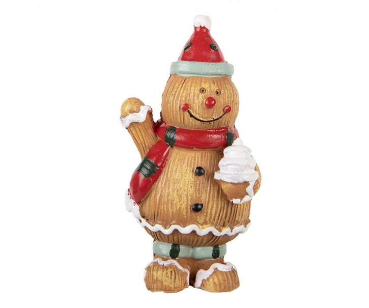 Christmas Decoration Figurine Gingerbread Man 5x4x9 Cm Brown Plastic - 5*4*9 cm Clayre & Eef