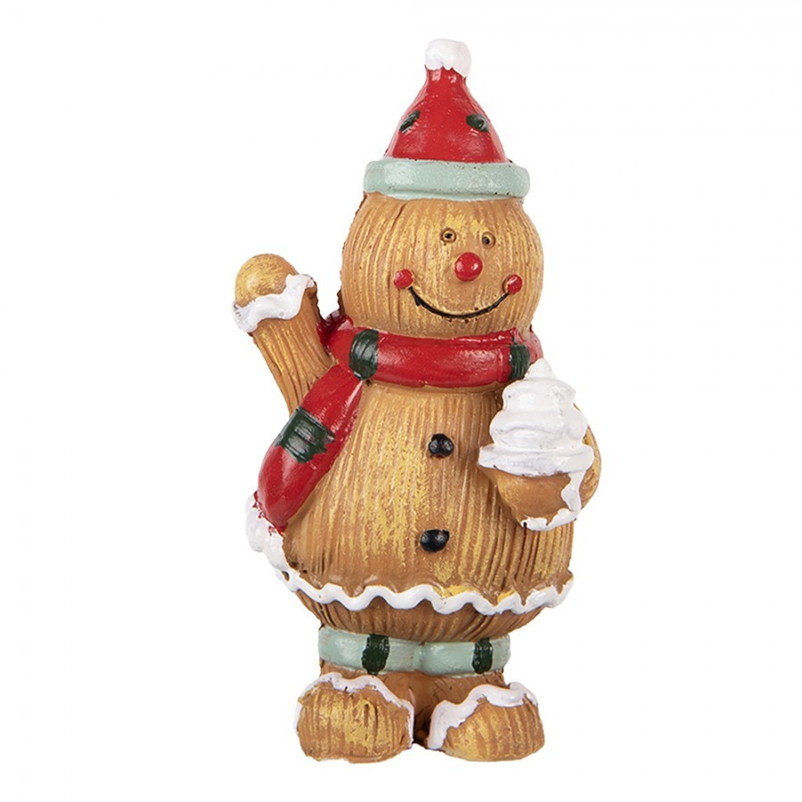 Christmas Decoration Figurine Gingerbread Man 5x4x9 Cm Brown Plastic - 5*4*9 cm
