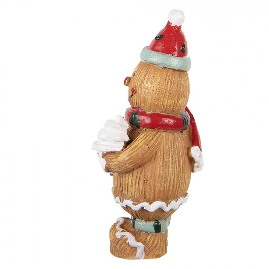 Christmas Decoration Figurine Gingerbread Man 5x4x9 Cm Brown Plastic - 5*4*9 cm