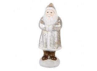 Christmas Decoration Figurine Santa Claus 7x7x16 Cm Silver Colored Plastic - 7*7*16 cm