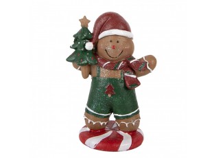 Christmas Decoration Figurine Gingerbread Man 12x11x21 Cm Brown Plastic - 12*11*21 cm