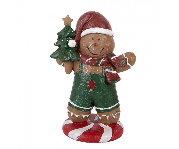 Christmas Decoration Figurine Gingerbread Man 12x11x21 Cm Brown Plastic - 12*11*21 cm Clayre & Eef